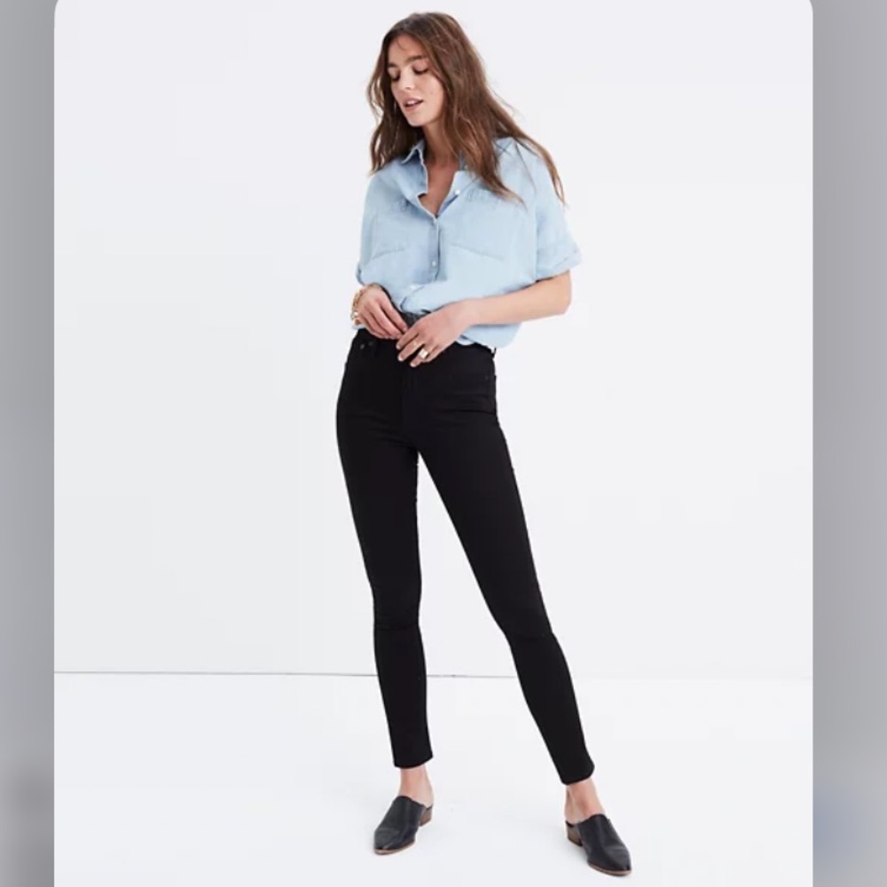 Madewell High rise skinny crop black jeans